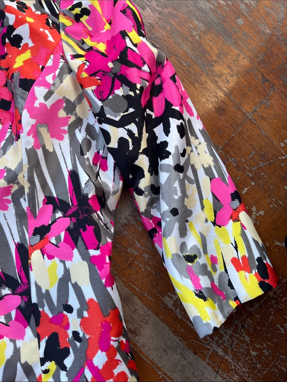 Kasper Pink Multi Floral Open-Front Blazer - Picture 3 of 10